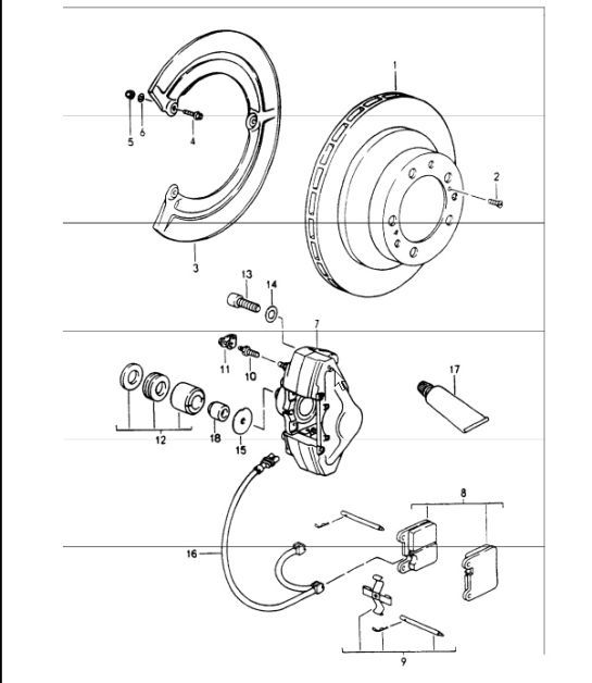 Diagram 603-05 Porsche 997 GT2 2007>> Wheels, Brakes