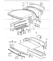 convertible top covering seal single parts 964 CABRIO 1989-94