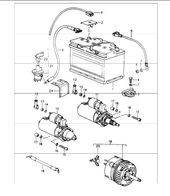 Diagram 902-05 Porsche Cayenne MK1 (955) 2003-2006 Materiale elettrico