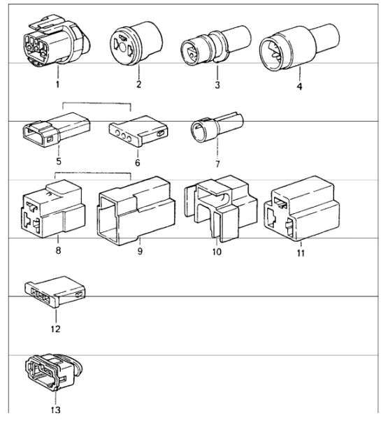connector housing 3-pole 964 1989-94