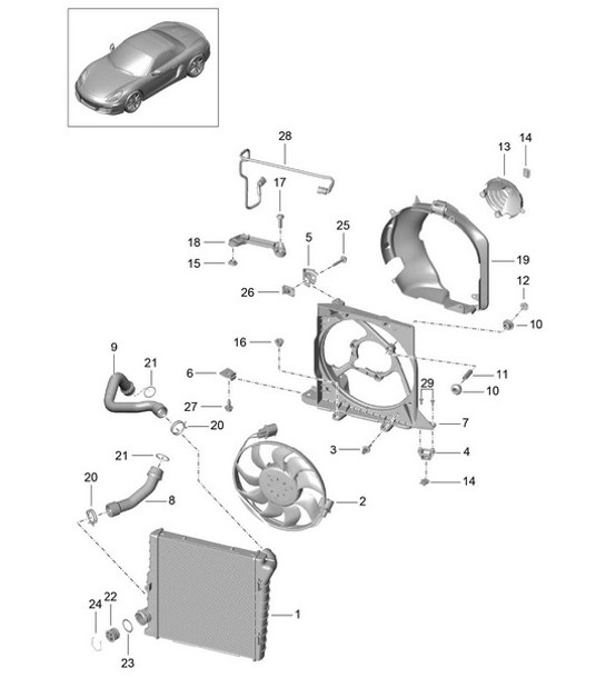 Diagram 105-015 Porsche Boxster S 986 3.2L 2003-04 Motor