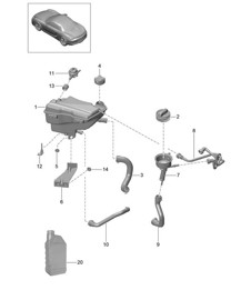 Wasserkühlung / Wasserbehälter / Öleinlass 981 Boxster / Boxster S 2012-16