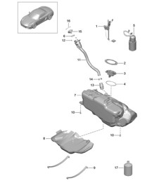 Depósito de combustible 981 Boxster / Boxster S 2012-16