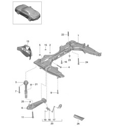 Traversa/braccio oscillante 981 Boxster/Boxster S 2012-16