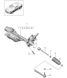 Engranaje de dirección / Piezas de dirección 981 Boxster / Boxster S 2012-16