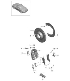 Disc brake / Rear axle 981 Boxster / Boxster S 2012-16