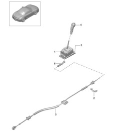 Selector lever - PDK - PR:250 - 981 Boxster / Boxster S 2012-16