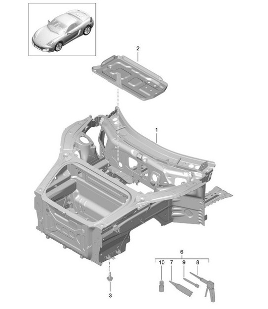 Diagram 801-005 Porsche Boxster 986/987/981 (1997-2016) Carrosserie