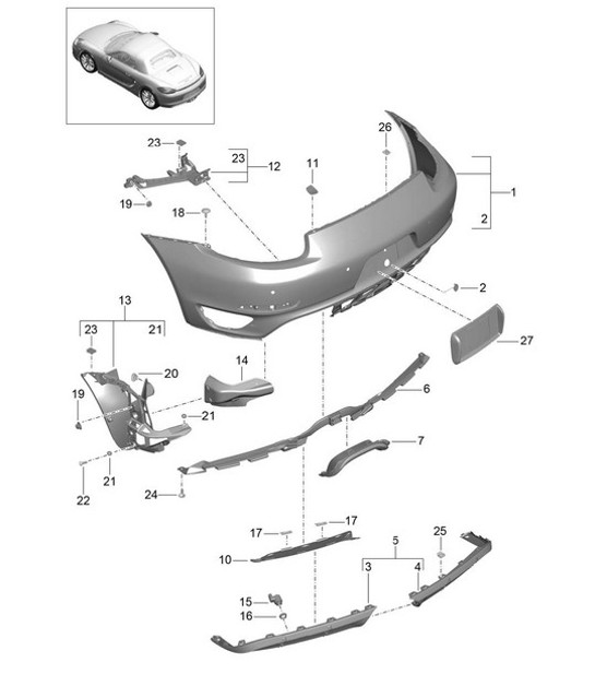 Diagram 802-011 Porsche Cayenne 9PA1 (957) 2007-2010 Body