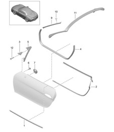 Guarnizione e rivestimento della portiera 981 Boxster / Boxster S 2012-16