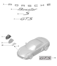 Inscriptions/lettering / Decorative fittings 981 Boxster / Boxster S 2012-16