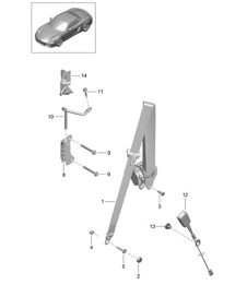 Cintura di sicurezza 981 Boxster / Boxster S 2012-16