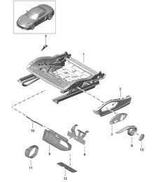 Estructura del asiento / asiento deportivo / Accesorios / Soporte / Extintores 981 Boxster / Boxster S 2012-16