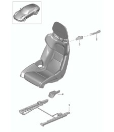Siège baquet / pliable (complet) 981 Boxster / Boxster S 2012-16