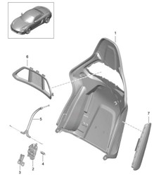 Coque de dossier / siège baquet / pliable / accessoires 981 Boxster / Boxster S 2012-16