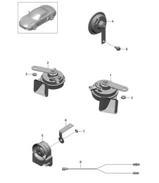 Fanfara / Avvisatore acustico / Sistema di allarme 981 Boxster / Boxster S 2012-16