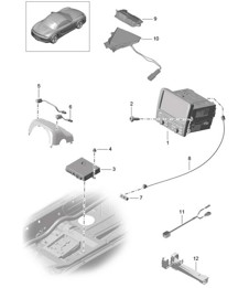 Panel de control / Sistema de navegación / Unidad de radio / Pieza receptora / TV / micrófono 981 Boxster / Boxster S 2012-16