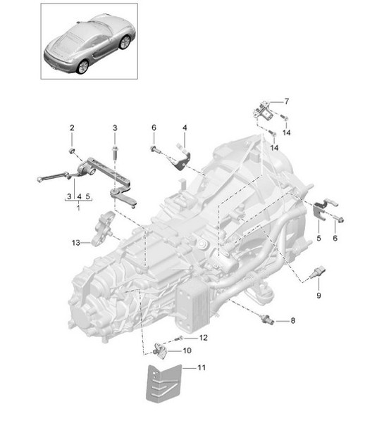 Diagram 302-010 Porsche Boxster GTS 718 4.0L Manual (400 Bhp) Transmission