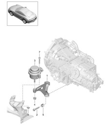 Getriebeaufhängung / Schraubgelenk / Motor 981C Cayman / Cayman S 2014-16
