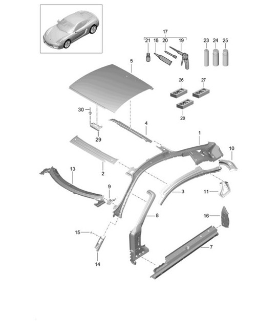 Diagram 801-045 Porsche Cayenne 9PA1 (957) 2007-2010 Body
