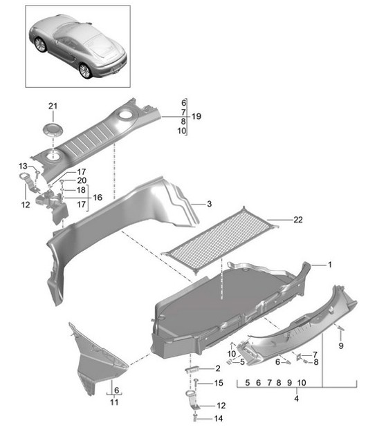 Diagram 807-005 Porsche Panamera 970 MK2 (2014-2016) 