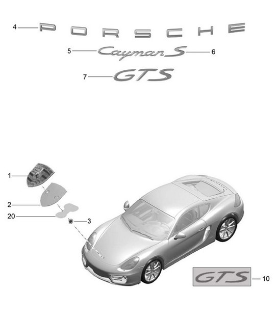 Diagram 810-000 Porsche 991 Turbo 3.8L (520 ch) Carrosserie