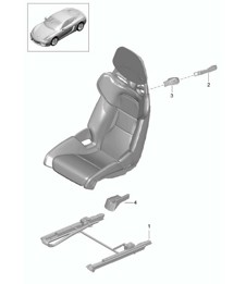 Schalensitz / zusammenklappbar (komplett) 981C Cayman / Cayman S 2014-16
