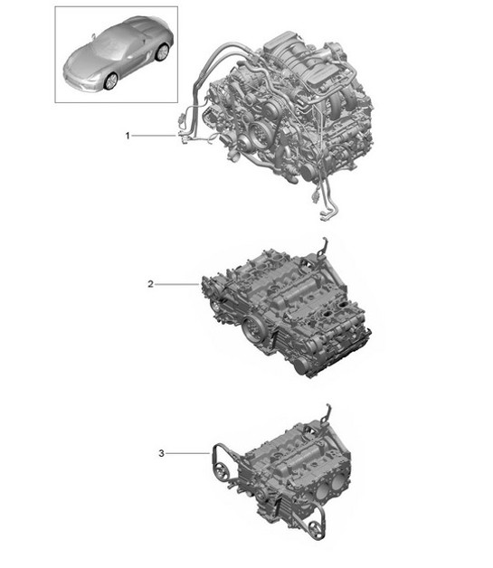Diagram 101-000 Porsche 997 MKII Carrera C2 3.6L 2009>> Motor