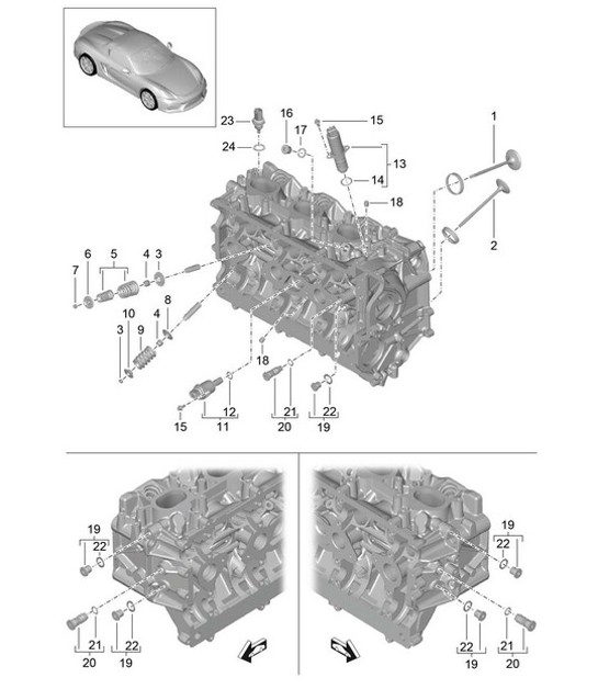 Diagram 103-005 Porsche Cayenne S V6 3.0L Hybrid 380PS 