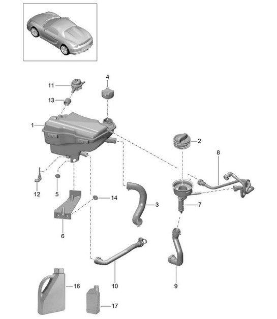 Diagram 105-020 Porsche Cayman 987C/981C（2005-2016 年） 引擎