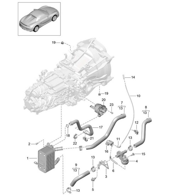Diagram 302-015 Porsche 991 Carrera C2 3.4L (350Bhp) Transmission
