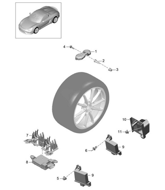 Diagram 601-005 Porsche 997 MKII GT3 2010>> Wheels, Brakes
