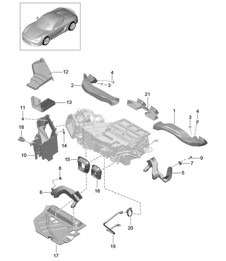 Guía de aire / Distribuidor de aire 981.SP Boxster Spyder 2016