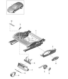 Structure de siège / Siège sport Plus / Accessoires / Garniture pour interrupteur 981.SP Boxster Spyder 2016