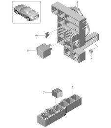 Système électrique central / Coffre à bagages - ARRIÈRE - 981.SP Boxster Spyder 2016