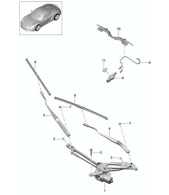 Diagram 904-000 Porsche Cayman 718 (982) 2017>> Équipement électrique