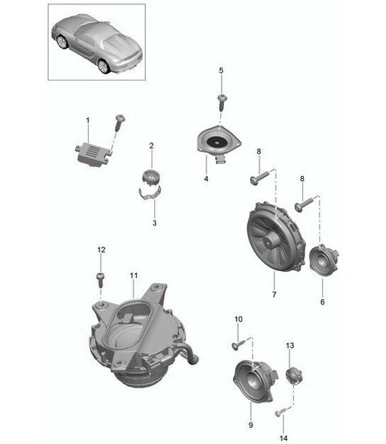 Diagram 911-005 Porsche Boxster 986/987/981 (1997-2016) Équipement électrique