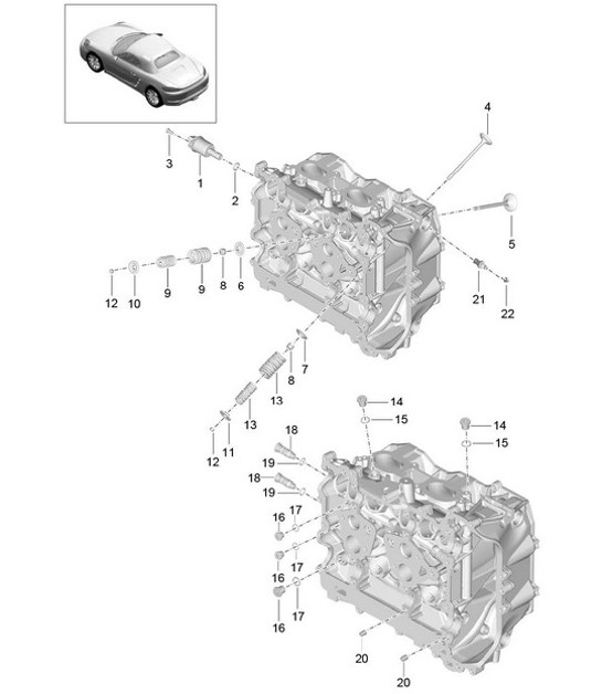 Diagram 103-005 Porsche Boxster 718 2.0L 手动（300 马力） 引擎