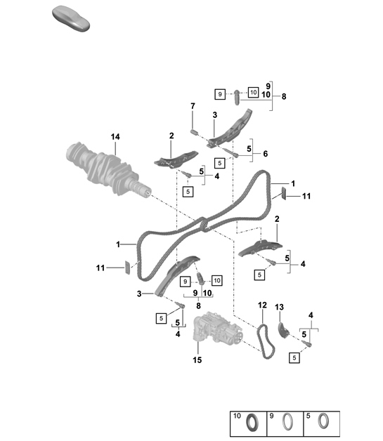Diagram 103-016 Porsche Cayenne V6 3.6L Petrol 300Hp Engine