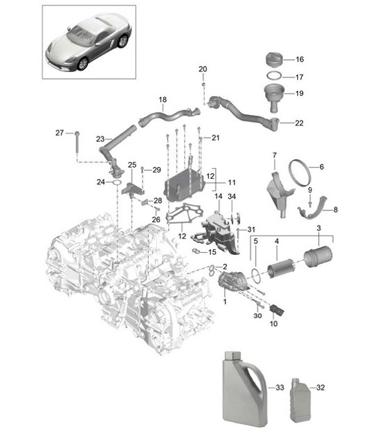 Diagram 104-005 Porsche 997 MKII Carrera C4 3.6L 2009>> Motor