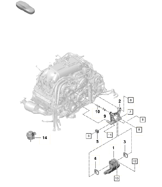 Diagram 109-010 Porsche Cayman 987C/981C (2005-2016) Motor