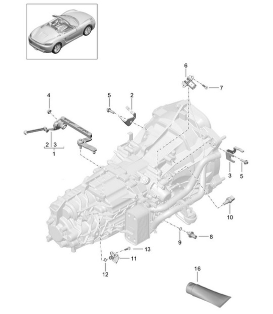 Diagram 302-010 Porsche Cayman GT4 3.8L 2015-16 Übertragung