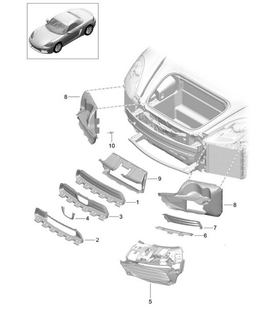 Diagram 802-010 Porsche 991 Carrera 2S 3.0L (420 pk) Carrosserie