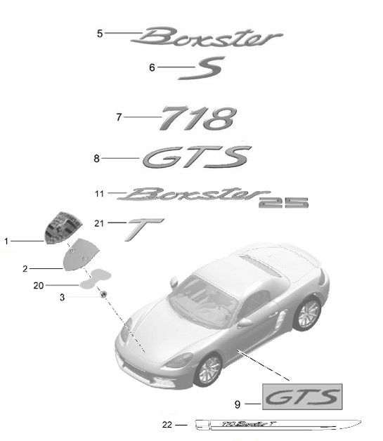 Diagram 810-000 Porsche 911 & 912 (1965-1989) Body