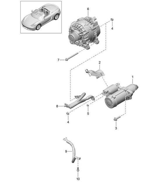 Diagram 902-005 Porsche Cayman 718 2.0L 手动（300马力） 电子设备