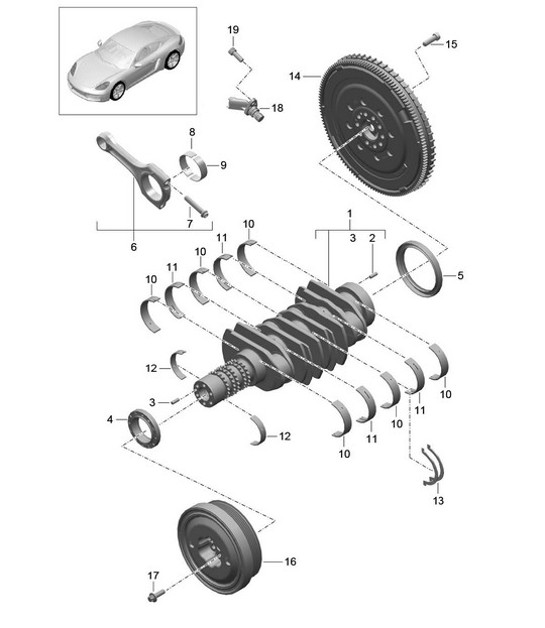 Diagram 102-000 Porsche 356 (1950-1965) Motore