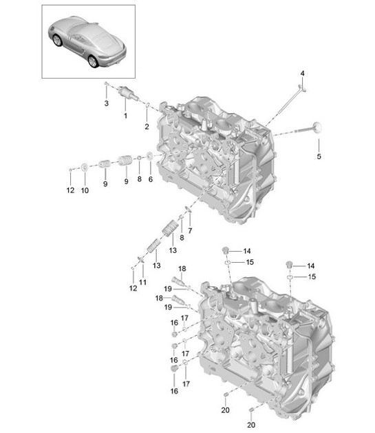 Diagram 103-005 Porsche 997 Carrera 2S 3.8L 2005>> Motor