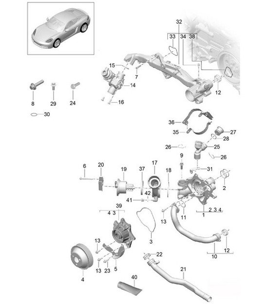 Diagram 105-000 Porsche 991 Turbo S Coupé 3.8L (580 CV) Motor
