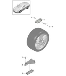 轮胎压力控制系统 (PR:482,483) 718C (982C) Cayman 2017&gt;&gt;
