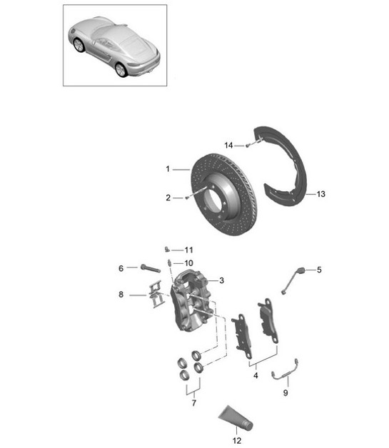 Diagram 603-000 Porsche Boxster GTS 718 4.0L Manual (400 Bhp) Wheels, Brakes